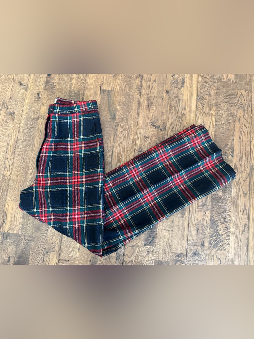 Vintage Pendelton Authentic Black Stewart Tartan Plaid Virgin Wool Trousers 8